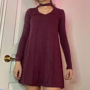 Small Burgundy choker dress from Garage